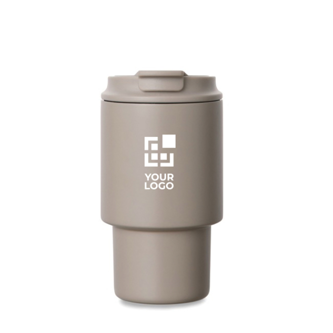 Take-away mok van gerecycled staal met openklapbaar deksel 350 ml