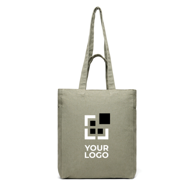 Tas met ritssluiting van gerecycled canvas met gewicht van 400 g/m²