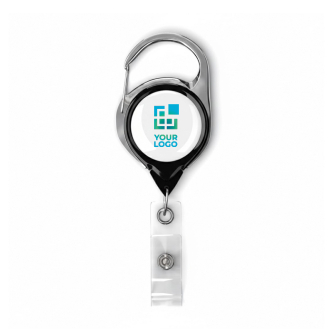 Custom made ronde intrekbare badgehouder met karabijnhaak en clip