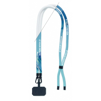 Custom made mobielhouder van polyester met 2 haken en ophangpatch
