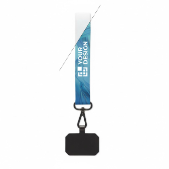 Custom made polsband lanyard voor mobiel met personaliseerbare patch