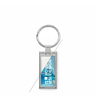 Sleutelhanger van zinklegering in rechthoekvorm, customizebaar