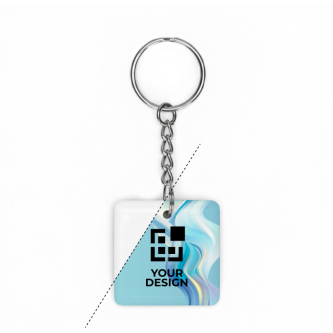Vierkante PVC-sleutelhanger met NFC, aanpasbaar