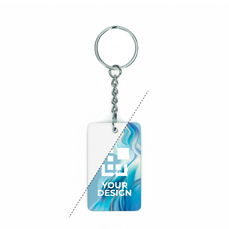 Rechthoekige PVC-sleutelhanger met NFC, te bedrukken