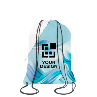 Grote polyester koordrugzak met zwarte koorden, customizebaar