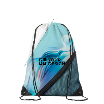 Polyester koordrugzak met meshvak, te voorzien van logo