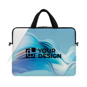 Neopreen laptoptas met rits en trolleyhoes, met eigen ontwerp