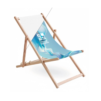 Houten ligstoel met afneembare hoes, gemaakt in EU, met logo