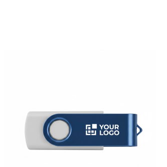 USB met rubberen afwerking en gekleurde metalen clip