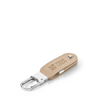USB van PU-leer met haakvormige karabijn