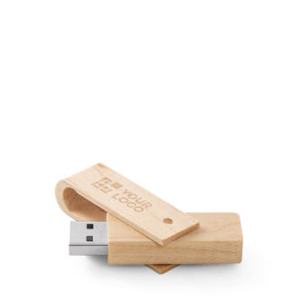 Uitschuifbare en draaibare USB van esdoornhout