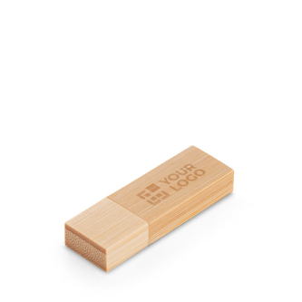 USB met bamboehouten behuizing en afsluitdop
