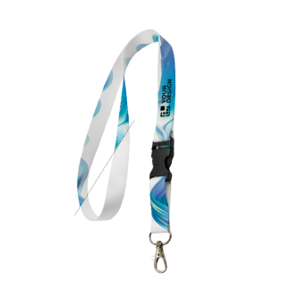Custom made full colour lanyard met gesp, gemaakt in Europa