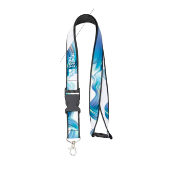 Custom made dubbellaags lanyard met veiligheidsluiting