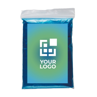 Poncho bedrukt kleur blauw