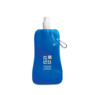 Opvouwbaar waterflesje met logo weergave met jouw bedrukking