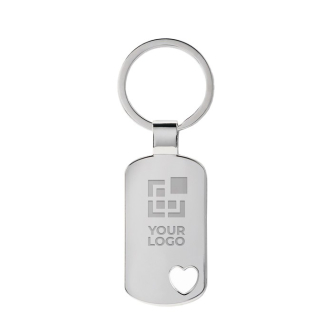 Sleutelhanger met hartje kleur matzilver