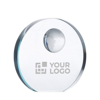 Trofee met glazen wereldbol voor reclame
