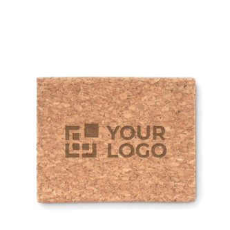 Gepersonaliseerd kladblok met kurken kaft kleur beige
