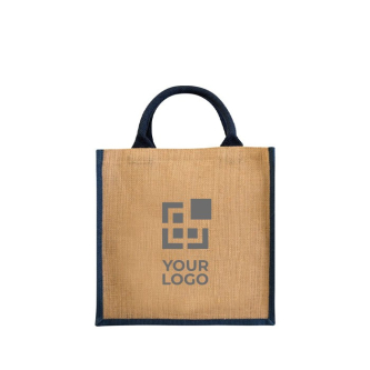 Jute draagtas met geprint logo weergave met jouw bedrukking