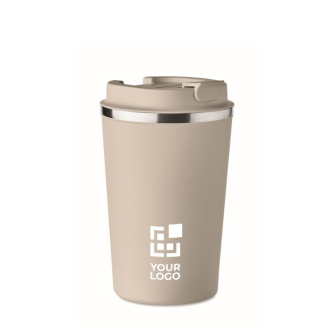 Dubbelwandige RVS thermosbeker bedrukken (350 ml) kleur beige