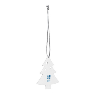 Eco kerstboomhanger met logo (hout)