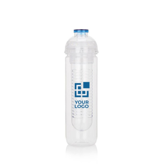 Waterfles met logo en fruitcompartiment weergave met jouw bedrukking