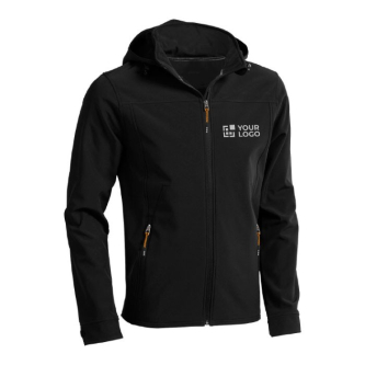 Waterdichte softshell jas met opdruk weergave met jouw bedrukking