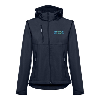 Dames softshell regenjas met logo, 280 g/m2 weergave met jouw bedrukking