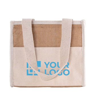 Jute koeltas met klittenbandsluiting
