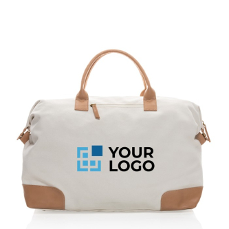 Reistassen laten bedrukken gemaakt van gerecycled canvas kleur gebroken wit zevende weergave