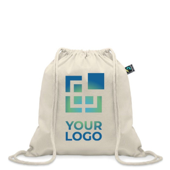 Katoenen rugzak met logo 180 g/m2 bestendig 9 kg Dun FairTrade