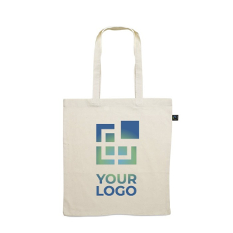 Fairtrade bedrukte katoenen tas met lange hengsels Fairtrade 140 g/m2