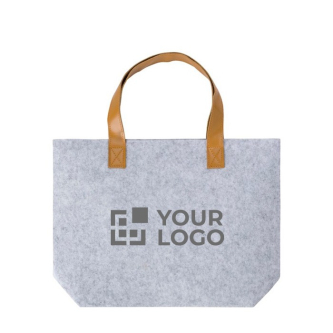 Tas van gerecycled vilt met handvatten van synthetisch leer