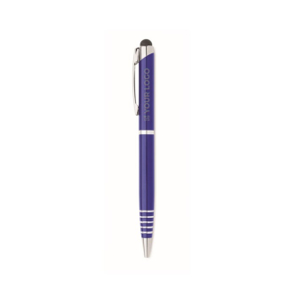 Rollerballpen van gerecycled aluminium, blauwe inkt