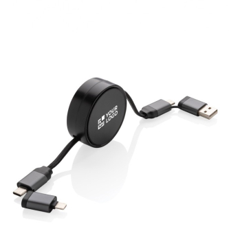 6 in 1 gerecyclede aluminium kabel, tot 100 cm met Car Play