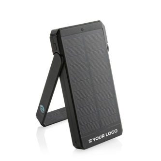 Powerbank van gerecycled plastic met 10.000 mAh zonne-oplaadpaneel