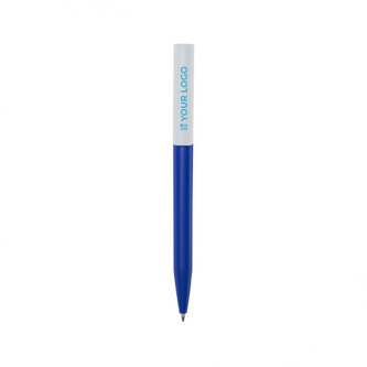 Gerecyclede plastic pen van verschillende kleuren met blauwe inkt