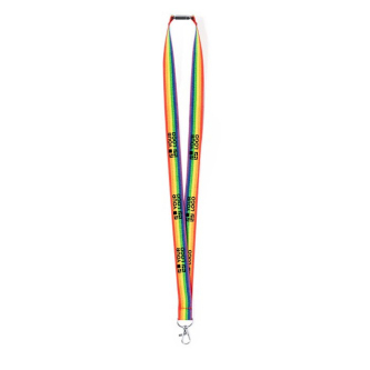 Veelkleurig polyester lanyard met metalen karabijnhaak