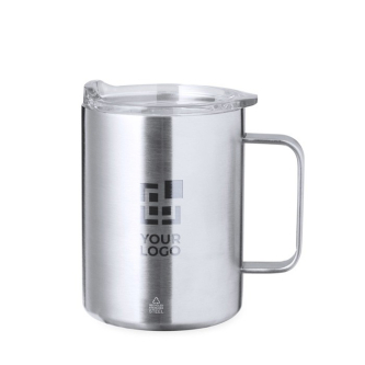 Dubbelwandige roestvrijstalen beker met dispenser 370ml