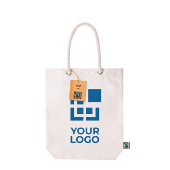 Fairtrade tas van gerecycled katoen met lange handvatten, 280 g/m2