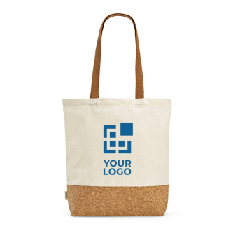Katoenen tas met lange handvatten en kurken bodem 180 g/m2
