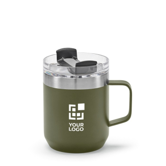 Thermosbeker van gerecycled roestvrij staal met draaideksel 440ml