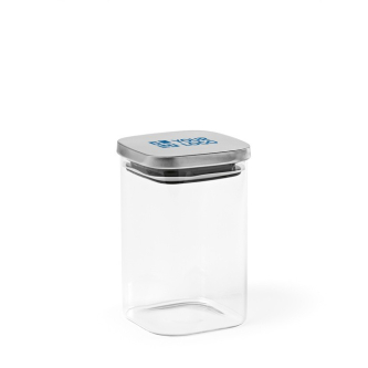Glazen pot met gerecycled roestvrijstalen verzegeld deksel 1,2L