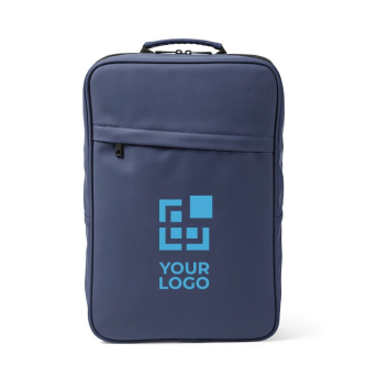 Laptoprugzak van synthetisch leer met gewatteerde rug 15,6"