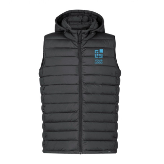Waterdichte bodywarmer van 100% RPET met verstelbare capuchon