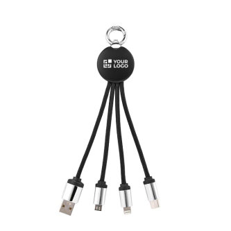 4-in-1-oplaadkabel met sleutelhanger en verlicht logo 10 W