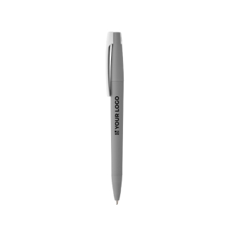 Pen van gerecycled kunststof met grote clip en blauwe inkt