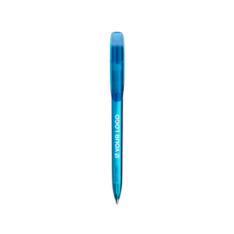 Plastic BIC® pen met brede clip en blauwe inkt