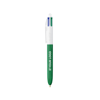 Plastic balpen met houteffect, gemaakt in de EU, met 4 inkten BIC®